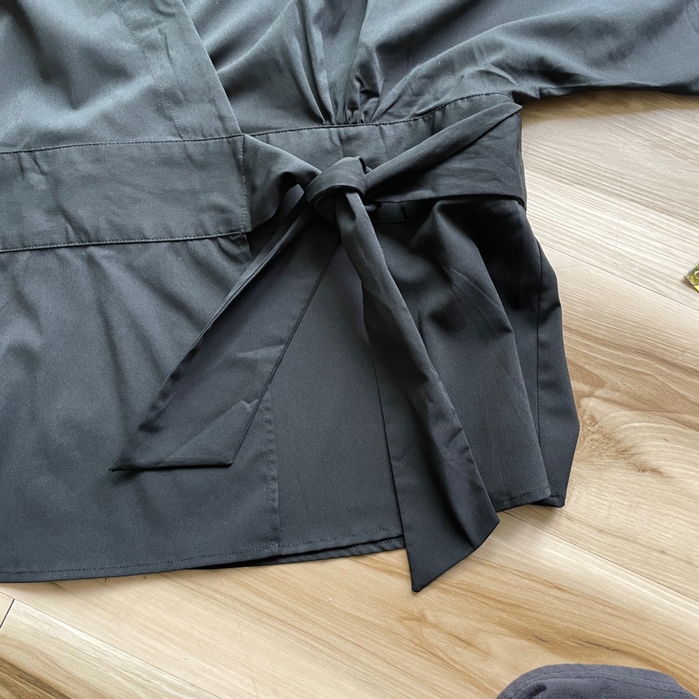 Ninety Charcoal Black Kimono Style Blouse Size 2X - Picture 2 of 7